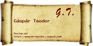 Gáspár Teodor névjegykártya