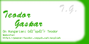 teodor gaspar business card